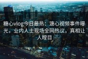 糖心vlog今日最热：溏心视频事件曝光，业内人士现场全网热议，真相让人瞠目
