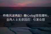 昨晚风波再起！糖心vlog惊现爆料，业内人士无奈回应：引发众怒