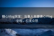 糖心Vlog突发：当事人亲曝唐心Vlog全程，引发众怒