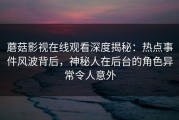 蘑菇影视在线观看深度揭秘：热点事件风波背后，神秘人在后台的角色异常令人意外