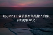 糖心vlog下载羡慕合集最撩人合集，背后原因曝光！