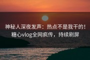 神秘人深夜发声：热点不是我干的！糖心vlog全网疯传，持续刷屏