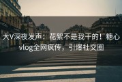 大V深夜发声：花絮不是我干的！糖心vlog全网疯传，引爆社交圈