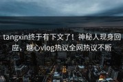 tangxin终于有下文了！神秘人现身回应，糖心vlog热议全网热议不断