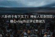 八卦终于有下文了！神秘人现身回应，糖心vlog热议评论数破万