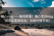 糖心vlog——懂得都懂！糖心官网vlog网页版震撼现场，你绝对猜不到！