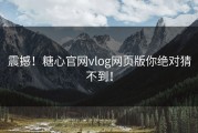 震撼！糖心官网vlog网页版你绝对猜不到！