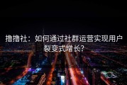 撸撸社：如何通过社群运营实现用户裂变式增长？