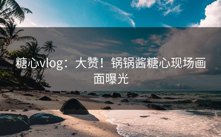 糖心vlog：大赞！锅锅酱糖心现场画面曝光