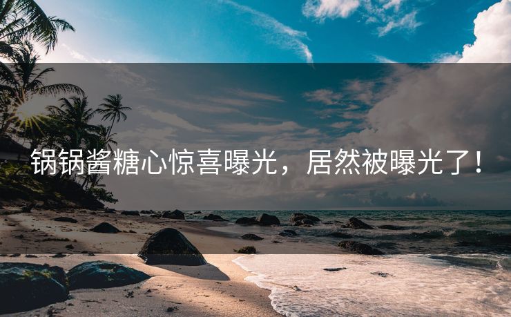 锅锅酱糖心惊喜曝光，居然被曝光了！
