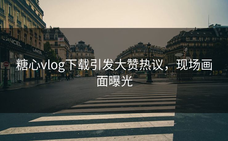 糖心vlog下载引发大赞热议，现场画面曝光