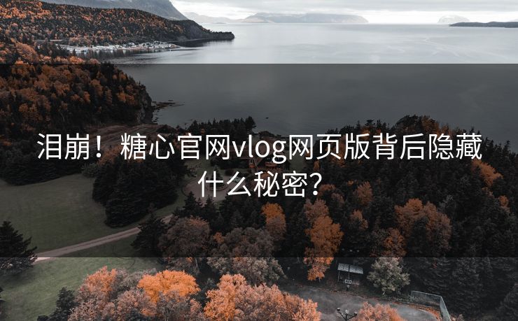 泪崩！糖心官网vlog网页版背后隐藏什么秘密？