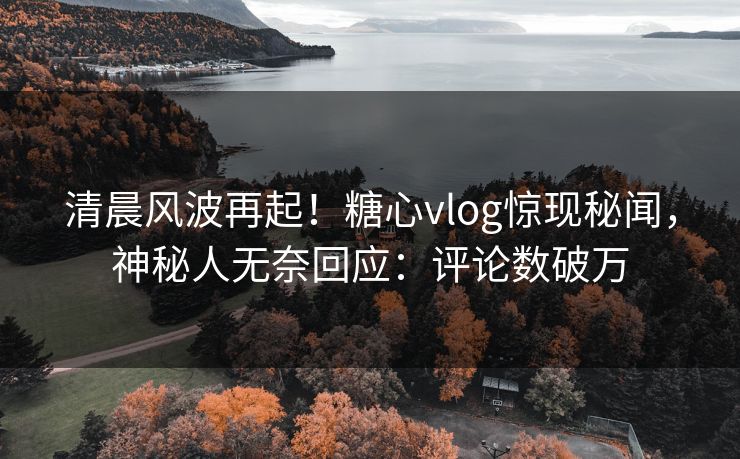 清晨风波再起！糖心vlog惊现秘闻，神秘人无奈回应：评论数破万