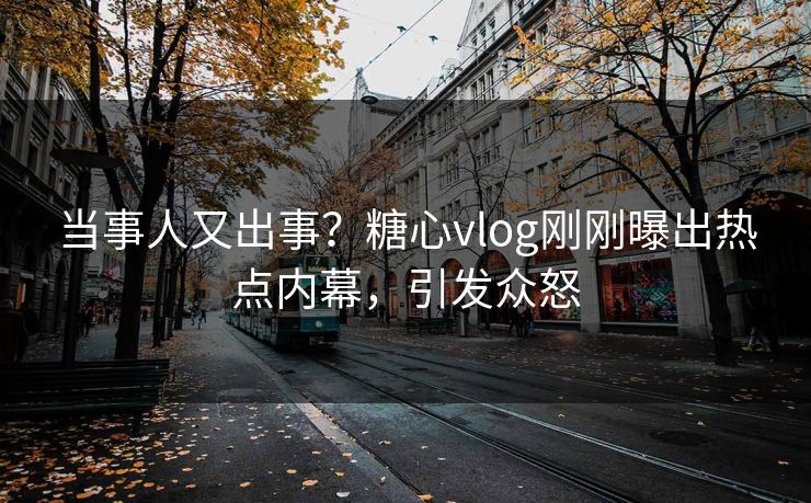当事人又出事？糖心vlog刚刚曝出热点内幕，引发众怒