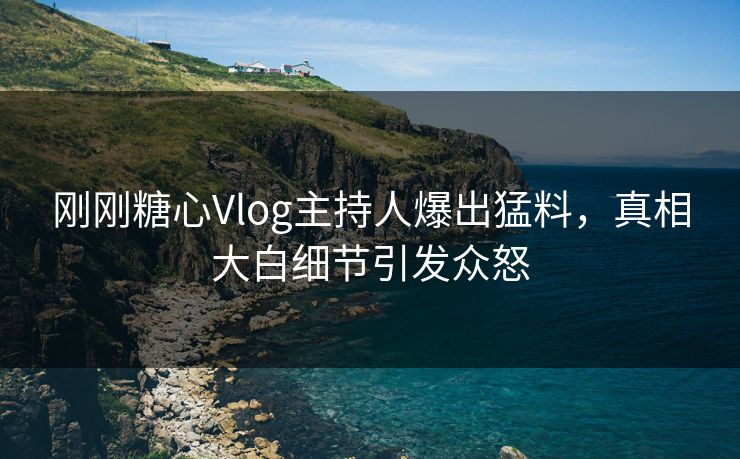 刚刚糖心Vlog主持人爆出猛料，真相大白细节引发众怒