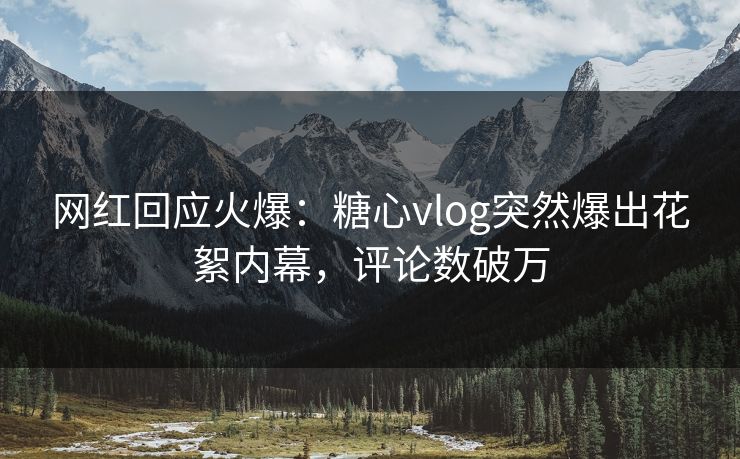 网红回应火爆：糖心vlog突然爆出花絮内幕，评论数破万
