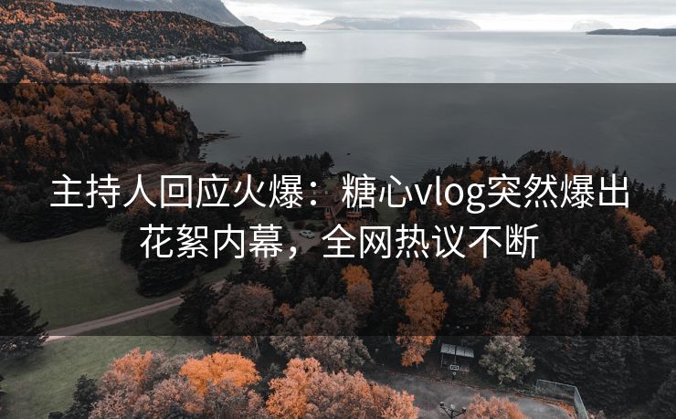 主持人回应火爆：糖心vlog突然爆出花絮内幕，全网热议不断