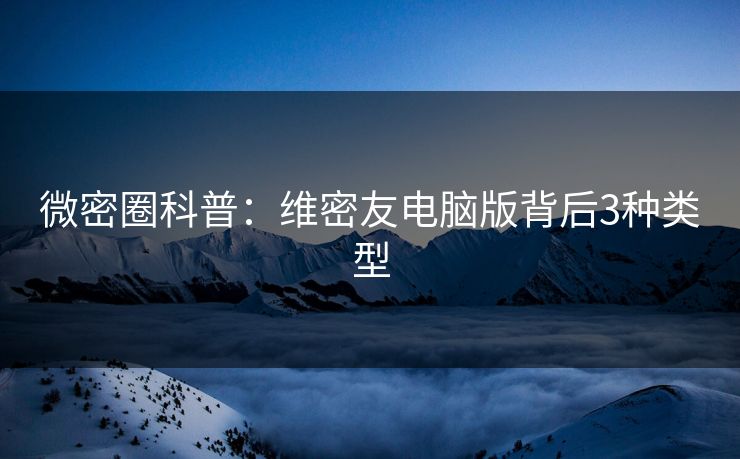 微密圈科普：维密友电脑版背后3种类型