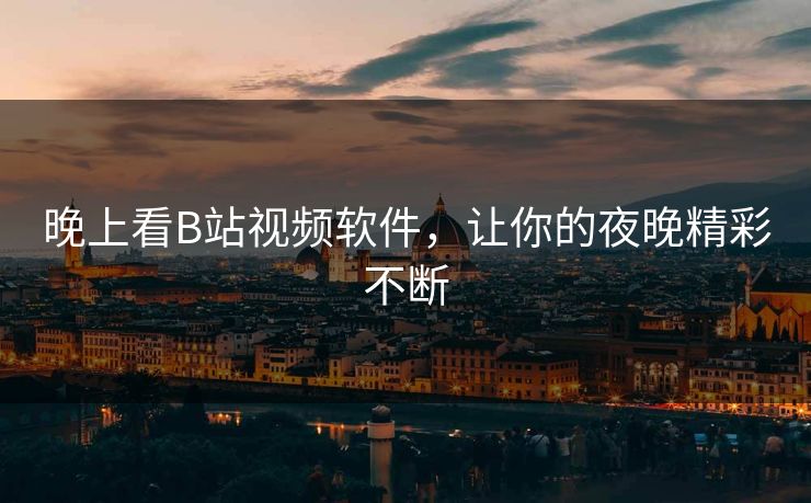 晚上看B站视频软件，让你的夜晚精彩不断
